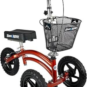 KneeRover Original Steerable All Terrain Knee Scooter for Adults for Foot Surgery Heavy Duty Knee Walker for Broken Ankle Foot Injuries Recovery - Leg Scooter Best Knee Crutch Alternative (Orange)