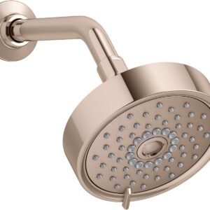 KOHLER 22170-RGD Purist Multi-Function Showerhead, Wall-Mount, 3 Spray Settings, 2.5 GPM, Vibrant Rose Gold