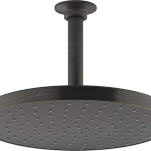 KOHLER 76465-G-2BZ Awaken 10 Inch Single-Function Rain Shower Head, 10" Fixed Round Rainfall Showerhead, 1.75 GPM, Oil-Rubbed Bronze