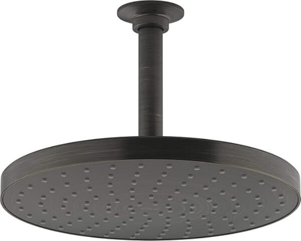 KOHLER 76465-G-2BZ Awaken 10 Inch Single-Function Rain Shower Head, 10" Fixed Round Rainfall Showerhead, 1.75 GPM, Oil-Rubbed Bronze