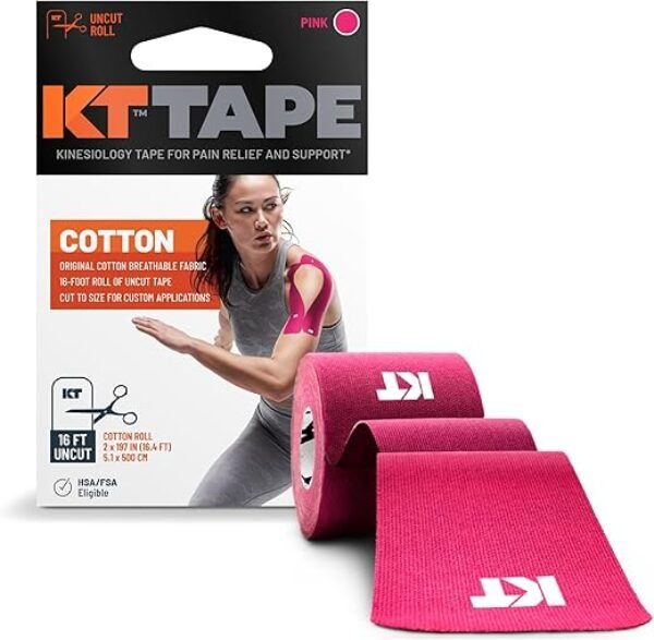 KT Tape, Original Cotton, Elastic Kinesiology Athletic Tape, 16’ Uncut Roll