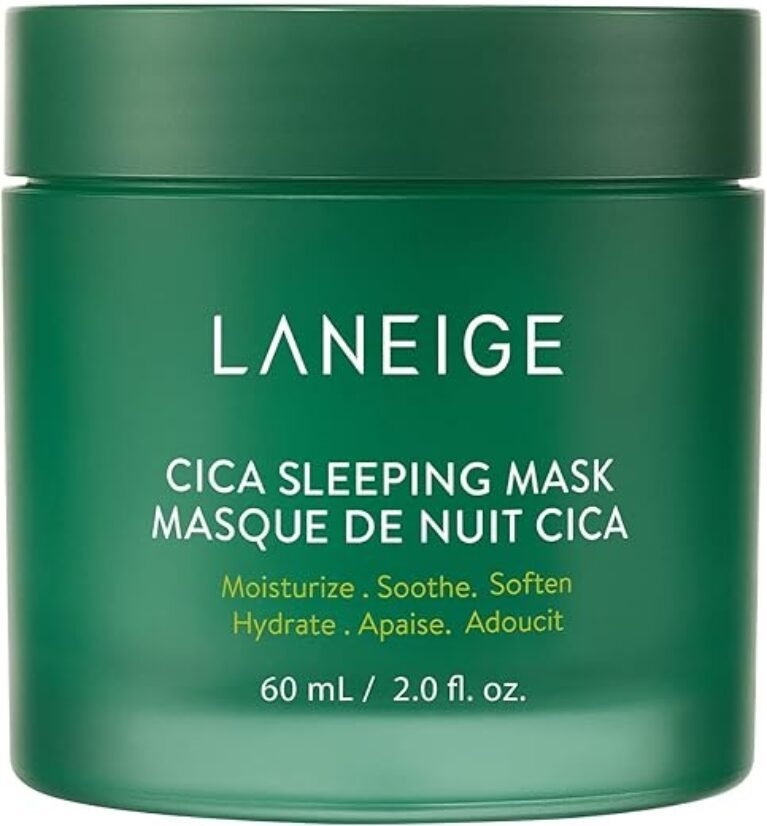 LANEIGE Cica Sleeping Mask: Korean Overnight Mask, Hypoallergenic, Fermented Forest Yeast Extract, Madecassosides, Soothe Stressed Skin, Barrier-Boosting, Dryness, Redness