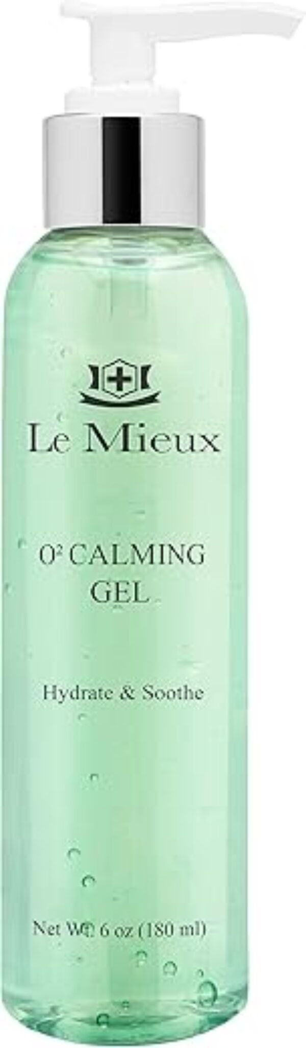 Le Mieux O2 Calming Gel - Conductive Facial Gel with Aloe - Soothe Mild Visible Irritation & Redness - Hydrating Hyaluronic Acid Gel for Microcurrent Devices - No Parabens or Sulfates (6 oz / 180 ml)