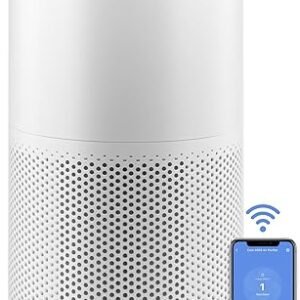 LEVOIT Air Purifiers for Home Large Room Up to 1733 Ft² in 1 Hr With Air Quality Monitor, HEPA Sleep Mode, Auto Mode, Smart WiFi, 3-in-1 Filter Captures Pet Allergies, Smoke, Dust, Core 400S-P, White