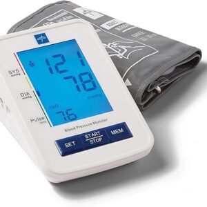 Medline Automatic Digital Blood Pressure Monitor with Standard Adult Cuff for Upper Arm, with Large LED Display, Batteries Included, Great for Home Use, Professional Medical Use