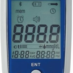 Medline EvenCare G2 Blood Glucose Monitoring Meter with Bluetooth Connectivity Starter Kit with Reusable Lancing Device, 10 Lancets, 10 Test Strips, User's Guide, and Carrying Case