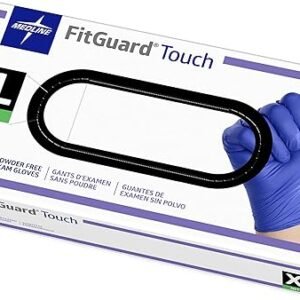 Medline FitGuard Touch Nitrile Exam Gloves, 100 Count, X-Large, Powder Free, Disposable, Not Made with Natural Rubber Latex, Excellent Sense of Touch for Medical Tasks, Durable for Household Chores