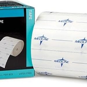 Medline MedFix Dressing Retention Tape with S-Release Liner, Secures Primary Dressings and Medical Appliances, 4" x 11 yd