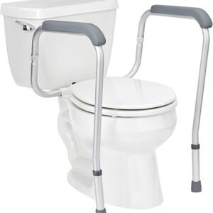 Medline Toilet Safety Rail For Seniors with Easy Installation, Height Adjustable Toilet Safety Frame, Bathroom Assist Rail with Armrests, Bathroom Safety, 250 lb. Weight Capacity