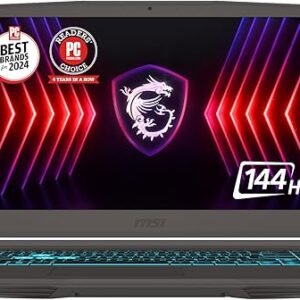 MSI Thin 15 15.6” 144Hz FHD Gaming Laptop: Intel Core i7-13620H, NVIDIA Geforce RTX 4050, 16GB DDR4, 512GB NVMe SSD, WiFi 6E, Win 11: Black B13VE-2678US