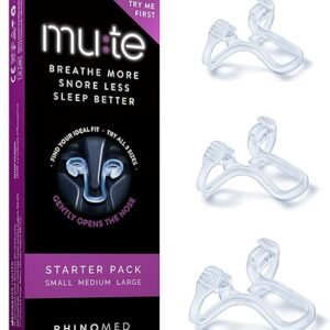 Mute Nasal Dilator for Snore Reduction - Anti-Snoring Aid Solution - Breathing Aids for Better Sleep - Comfortable Nose Vents to Improve Airflow (Starter, 3-Pk)