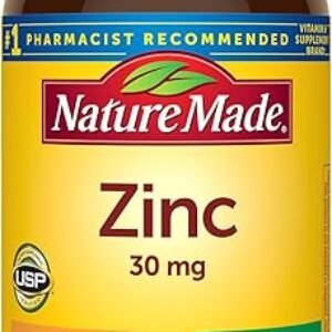 Nature Made Zinc 30 mg, Dietary Supplement for Immune Health and Antioxidant Support, 100 Tablets, 100 Day Supply