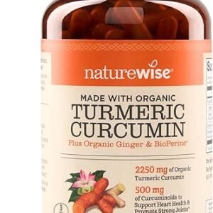 NatureWise Curcumin Turmeric 2250mg - 95% Curcuminoids & BioPerine Black Pepper Extract for Advanced Absorption - Daily Joint and Immune Health Support - Vegan, Non-GMO, 180 Count[60-Day Supply]