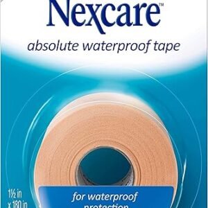 Nexcare Absolute Waterproof Tape, Flexible Foam Medical Tape, Secures Dressing and Keeps Wounds Dry - 1.5 in x 5 yds, 1 Roll of Tape