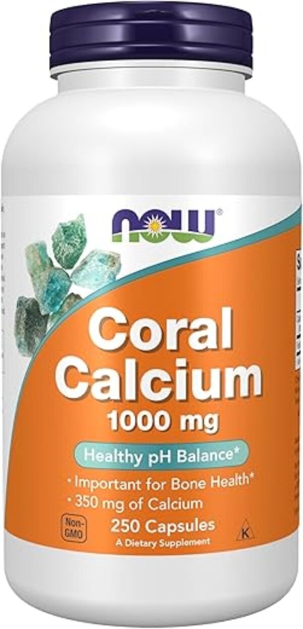 NOW Foods Supplements, Coral Calcium 1,000 mg, Bone Health*, Healthy pH Balance*, 250 Veg Capsules