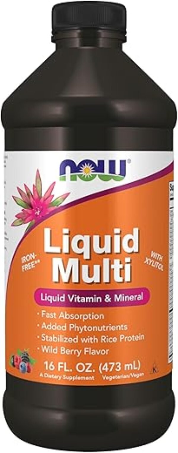 NOW Foods Supplements, Liquid Multi, Fast Absorption, Liquid Vitamin & Mineral, Wild Berry Flavor, 16-Ounce