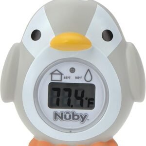 Nuby Bath and Room Digital Thermometer - Baby Thermometer for Safe and Cozy Bath and Room Temperatures - Penguin