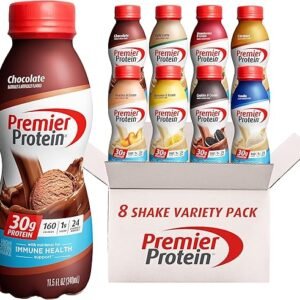 Premier Protein, Protein Shake, 8 Flavor Variety Pack, 30g Protein, 1g Sugar, 24 Vitamins & Minerals, Nutrients to Support Immune Health 11.5 Fl Oz (8 Pack)
