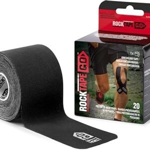 RockTape Go Extra-Sticky Adhesive Pre-Cut Kinesiology Tape (Black)