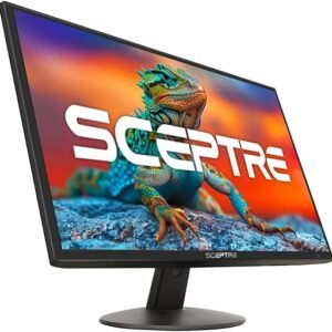 Sceptre 22 inch 75Hz 1080P LED Monitor 99% sRGB HDMI X2 VGA Build-In Speakers, Machine Black (E225W-19203R series)