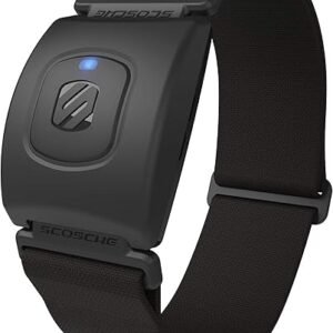 Scosche Rhythm R+2.0: Waterproof/Dustproof Armband with ANT+ & BLE Bluetooth Smart for Hyper Accurate Workout Heart Rate Monitoring with Wahoo, Peloton, LED Monitor, DDP Yoga, Strava