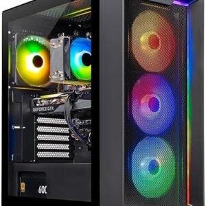 Skytech Gaming Nebula Gaming PC Desktop – AMD Ryzen 5 3600 3.6 GHz, NVIDIA GTX 1650, 500GB NVME SSD, 16GB DDR4 RAM 3200, 600W Gold PSU, 11AC Wi-Fi, Windows 11 Home 64-bit,Black
