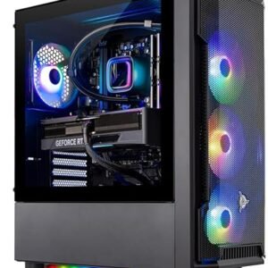 Skytech Gaming Shadow Gaming PC, Intel i7 12700F 2.1 GHz, RTX 4060, 1TB NVME, 16GB DDR4 RAM 3200, 600W Gold PSU Wi-Fi, Win 11 Home, RGB-Keyboard and RGB-Mouse Included,Black