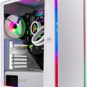 Skytech Shiva Gaming PC Desktop, Ryzen 7 7700X 4.5 GHz (5.4GHz Turbo), NVIDIA RTX 4060 8GB, 2TB NVMe SSD, 16GB DDR5 RAM 5200, 650W Gold PSU, 360mm ARGB AIO, Wi-Fi, Win 11