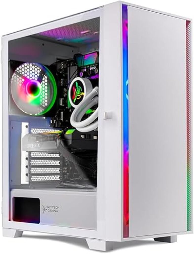 Skytech Shiva Gaming PC Desktop, Ryzen 7 7700X 4.5 GHz (5.4GHz Turbo), NVIDIA RTX 4060 8GB, 2TB NVMe SSD, 16GB DDR5 RAM 5200, 650W Gold PSU, 360mm ARGB AIO, Wi-Fi, Win 11
