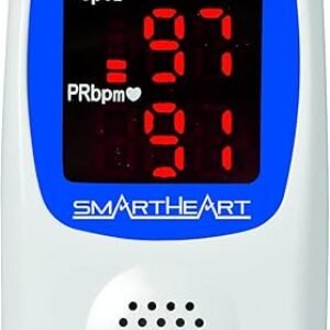 SmartHeart Talking Pulse Oximeter | Audible Result Announcement | Blood Oxygen Saturation | Complete System Monitor Lanyard and Batteries | Portable Spot-Check Monitoring