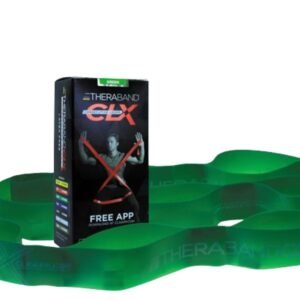 THERABAND CLX Resistance Band with Loops, Fitness Band for Home Exercise and Full Body Workouts, Portable Gym Equipment, Gift for Athletes, Individual 5 Foot Band, Green, Heavy, Level 4