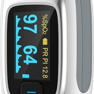 Vibeat Fingertip Pulse Oximeter, Blood Oxygen Saturation Monitor| O2 Meter, Portable SPO2 & Pulse Rate Monitor, Batteries and Lanyard Included