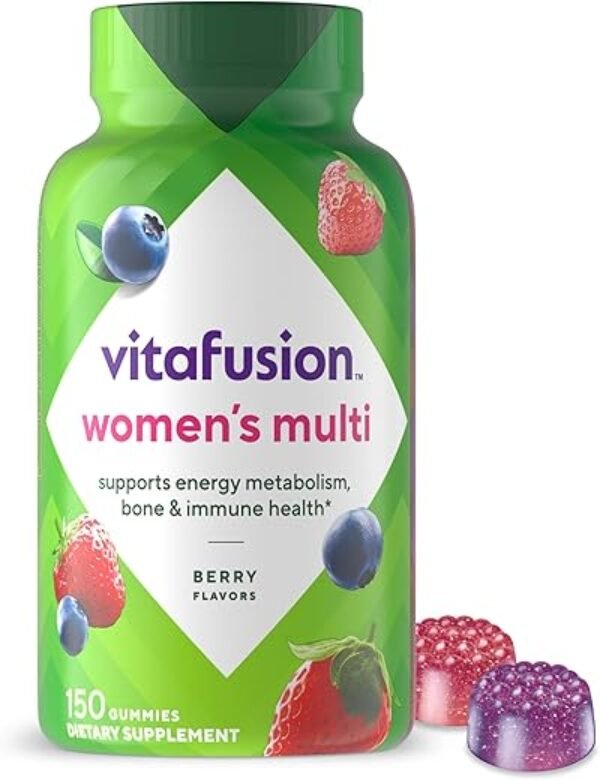 Vitafusion Womens Multivitamin Gummies, Berry Flavored Daily Vitamins for Women with Vitamins A, C, D, E, B-6 and B-12, 150 Count, 75 Day Supply, 150 Count
