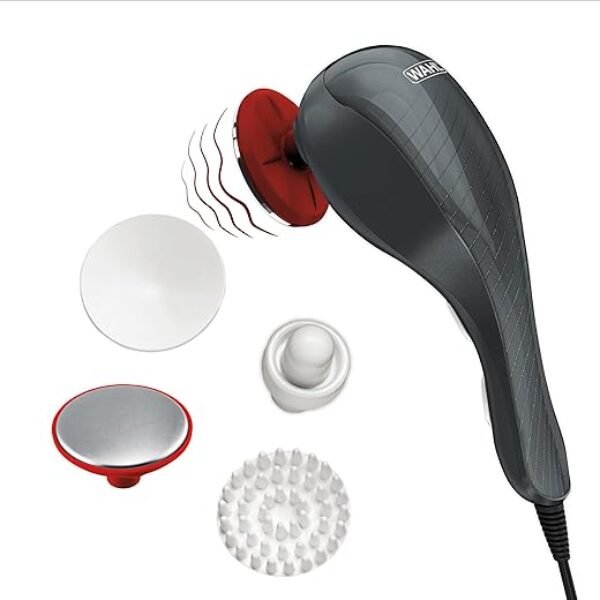 Wahl Heat Therapy Corded Vibratory Therapeutic Body Massager – Heated Handheld Massage with Two Speeds Low and High to Relieve Neck, Shoulder, Muscle, Leg & Back Pain - Model 4196-1201