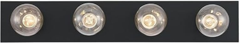 Westinghouse 6117600 Traditional Four-Light Indoor Vanity Light Fixture, Matte Black