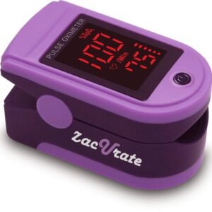 Zacurate Pro Series 500DL Fingertip Pulse Oximeter Blood Oxygen Saturation Monitor with Silicone Cover, Batteries and Lanyard