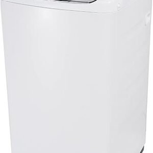 BLACK+DECKER 0.9 Cu. Ft. Portable Washer, 6.6 lb. Capacity Washing Machine for Homes & Apartments, 5 Wash Cycles, Quick Connect Sink Adapter and Drain Hose Included, Transparent Lid, BPWM09W, White