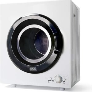 BLACK+DECKER BCED26 Compact Dryer for Standard Wall Outlet, Small, 5 Modes, Load Volume 8.8 lbs., White