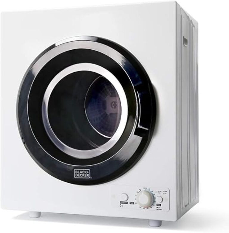 BLACK+DECKER BCED26 Compact Dryer for Standard Wall Outlet, Small, 5 Modes, Load Volume 8.8 lbs., White