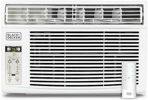 BLACK+DECKER BD08WT6 Window Air Conditioner with Remote Control, 8000 BTU, Cools Up to 350 Square Feet Energy Efficient, White