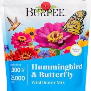 Burpee Wildflower 25,000 Bulk, 1 Bag 18 Varieties of Non-GMO Flower Seeds for Hummingbirds and Butterflies