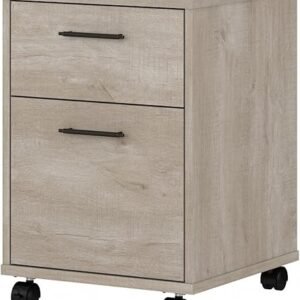 Bush Furniture Key West 2 Drawer Mobile File Cabinet, Rolling File Cabinet for Home Office