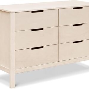 Carter's by Colby 6-Drawer Baby Dresser for Bedroom - Kids Dresser for Boys & Girls - Double Chest of Drawers for Nursery - Versatile Wooden Dresser for Living Room & Hallway - Washed Natural