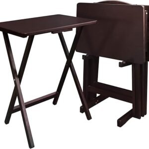 Casual Home 5 Piece Tray Table Set, Espresso