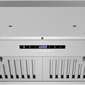 COSMO COS-30IRHS 30 in. Lumin Collection 380 CFM Ducted Insert Range Hood, Touch Controls, LED Lights, Stainless Steel