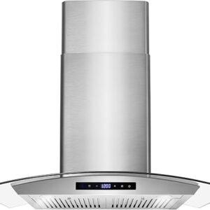 COSMO COS-668AS750 30 in. Vista Collection 380 CFM Ducted Wall Mount Range Hood, Touch Controls, LED Lights, Stainless Steel