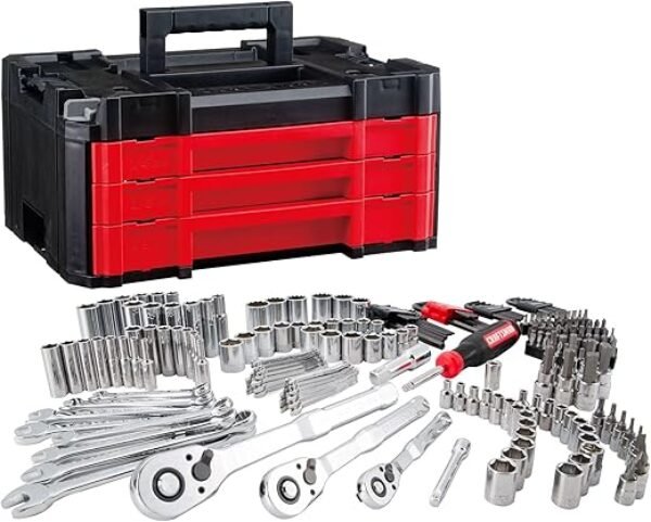 Craftsman VERSASTACK Mechanics Tool Set, 1/4 in, 3/8 in, and 1/2 in Drive, 230 Piece (CMMT45306)