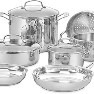 Cuisinart 11-Piece Cookware Set, Chef's Classic Stainless Steel Collection 77-11G