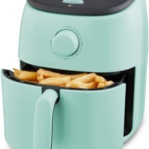 DASH Tasti-Crisp™ Electric Air Fryer Oven, 2.6 Qt., Aqua – Compact Air Fryer for Healthier Food in Minutes, Ideal for Small Spaces - Auto Shut Off, Analog, 1000-Watt
