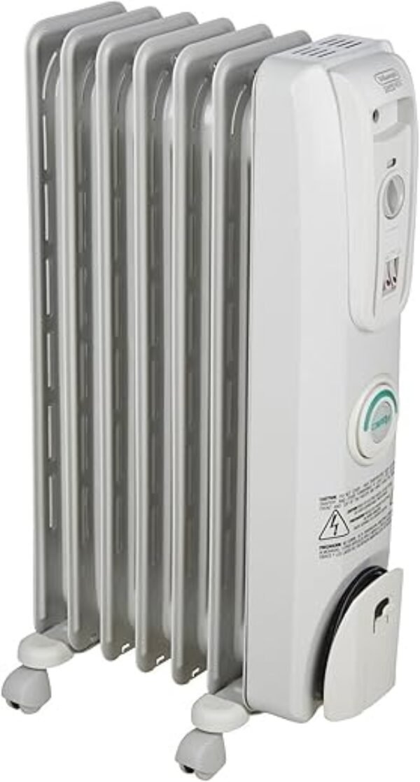 De'Longhi Oil filled Radiator Heater, 1500W Electric Space Heater for indoor use, portable room heater, Energy Saving, full room like office and bedroom with safety features, EW7707CM